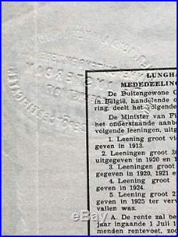 China Government 1923 Lung Tsing U Hai Railway 1000 Dutch Florins Bond Loan