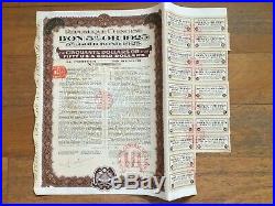 China Government 1925 US$50 Gold Bond Loan With Coupons Uncancelled No Holes