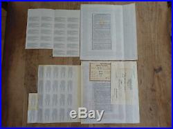 China, LUNG-TSING-U-HAI SPOORWEG Bond Set 1920 & 1923, Coupons, Talon, Certificat