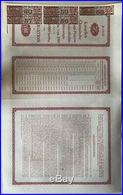 China Tientsin Pukow Railway 5% Bond 100 pounds 1910 VF+ crisp punchhole cancel