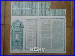 Chinese Government, Gold Loan of 1912, Crisp Loan 100 Pound Sterling with Coupon
