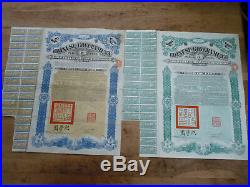 Chinese Government, Gold Loan of 1912, Crisp Loan Set 20 & 100 Pounds Sterling