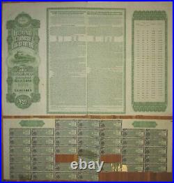 Chinese Government Hukuang Railway Gold Bond 1911 £20 DAB +coupons UNCANCELLED
