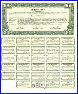 Chinese Government Liberty Loan. $100 Bond. China. 1937
