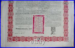 Chinese Imperial Government 4 1/2% Gold Bond 25 1898 uncancelled + coupons