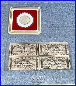 Civil War 1864 CSA Confederate States America $1000 BOND NOTE + Half Dollar coin