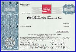 Coca-cola Bottling Midwest Inc. Specimen (2) Diff. Stock Cert. Xf Hv711