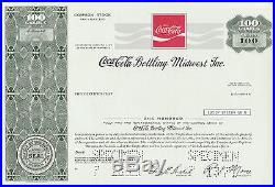 Coca-cola Bottling Midwest Inc. Specimen (2) Diff. Stock Cert. Xf Hv711