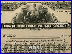 Coca-cola International Corporation Specimen Stock Certificate 1920-30's Rarity