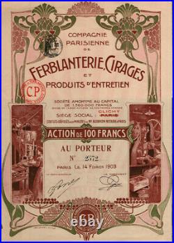 Compagnie Parisienne de Ferblantanterie, Cirages et Produits d´Entretien 1903