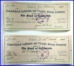 Comstock Lode Consolidated California & Virginia Mining Co 1905 Check J McGinty