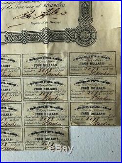 Confederate States of America $100 Loan Bond No. 2078, Richmond Virginia CSA