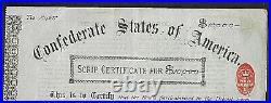 Confederate States of America, scrip certifcate for $10.000 CRISWELL # 175