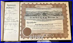 Crown Butte Canal And Resevoir Co. Stock Certificates Rare Full Book Of Unused