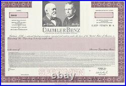 Daimler Benz Specimen Stock Certificate American Depository Shares Germany