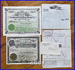 Deadwood Heidelberg & Victory Gold Mining Stock Certificate Lot SD John Treber