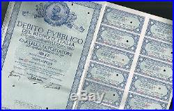 Debito Pubblico Del Regno D' ITALIA / ITALY Certificate/Bond L1000, 1,000Lira