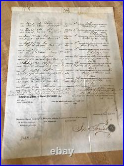 Delaware Mining Co stock certificate #64 1863