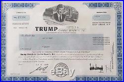 Donald J. Trump Hotels & Casino Resorts stock certificate Make America Great