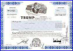 Donald Trump Hotels & Casino Resorts Inc Stock Certificate