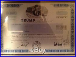 Donald Trump Hotels and Casino Resorts Inc STOCK certificate 2001