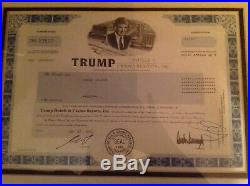 Donald Trump Hotels and Casino Resorts Inc STOCK certificate 2001