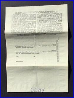 Duesenberg, Inc. 1927 Stock Certificate, #535, V. O. B. POWELL