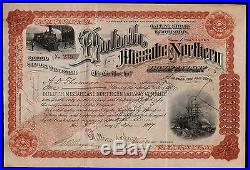 Duluth Missabe and Northern Railway 1898 Minnesota RARE Issued Stock Certificate