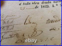 ECUADOR autograph Jose de la Mar president on Peru loan in independence war 1823