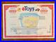 EToys.com stock certificate 2000 Pre-bankruptcy shares Multi-color Dot Com Crash