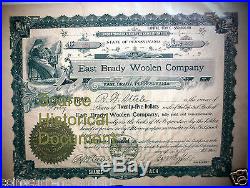 East brady Woolen Company 1906 shares Scarce Historical Document Pennsylvania
