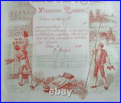 Empreza Tauromachica Lisbonense Portugal c. 1890 Stock certificate Bullfight