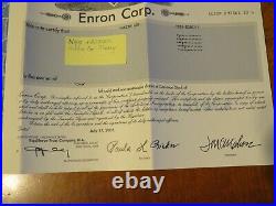 Enron Corp. Stock Certificate, RARE Wall Street NYSE Stock Market! 235264