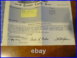 Enron Corp. Stock Certificate, RARE Wall Street NYSE Stock Market! 235265