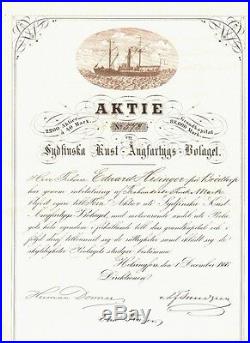 Finnland 1866 Reederei Sydfinska Kust Ångfartygs Shipping Finland Finlande