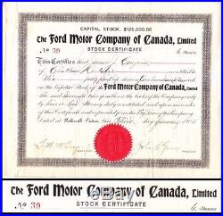 Ford Motor Company of Canada, Limited 1905 Stock Certificate signed John S. Gray