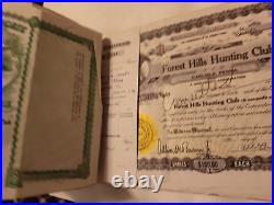 Forest Hills Hunting Club Carlisle PA Shares Stock Certificate Folder 1949