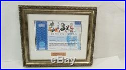 Framed Walt Disney Company Stock Certificate