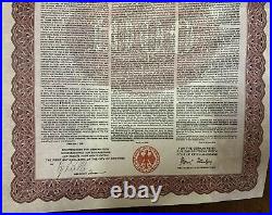 GERMAN GOVERNMENT INTERNATIONAL LOAN Young Gold Bond $1000 1930 STOCK GERMANY