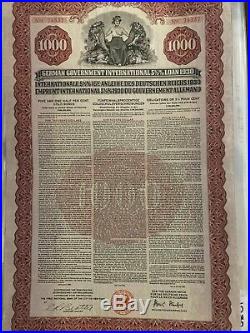 GERMANY 5.5% Young Gold Bond $1000 1930 UNCANCELLED +coupons
