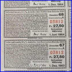 GERMANY bond Young German International Loan 1000 swiss Franc 1930, uncancelled