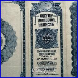 GERMANY bond gold loan lot of 3 consecutive nrs. Uncancelled no cupons 1925 set