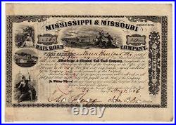 General John A. Dix Mississippi & Missouri Railroad Stock