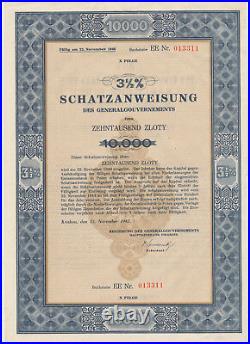 Generalgouvernements Schatzanweisung 10000 zloty 1943. (332)