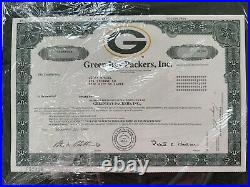 Genuine NFL Football Green Bay Packers Stock Certificate 1 Share Matted 1997