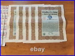 German Bond consecutive Charlottenburg Marks 1000 Marks 1919