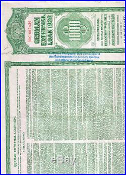 German External Loan 1924 (Dawes-Loan), 1000 $ Gold Bond, cancelled/ no coupons