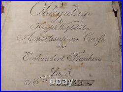 Germany 1808 Westphalia Napoleon 100 Francs NOT CANCELLED SCRIPOTRUST Bond Share