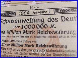 Germany 1923 Berlin Deutschen Reichs Coupons 1.000.000 Mark NOT CANCELLED Bond