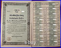 Germany 1923 Scarce BILLION Hessen Weimar MILLIARD Mark 1.000.000.000 Bond Loan